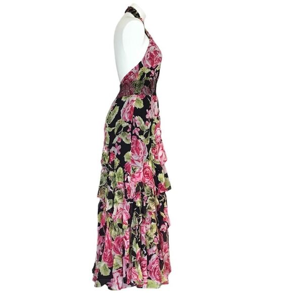 Free People Black Floral In Full Bloom Flowy Maxi Dress New Size XS - Picture 7 of 15